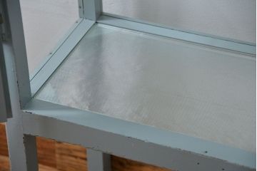 アンティーク家具　アンティークペイント 六面ガラスケビント(ガラスケース、ショーケース)