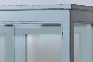 アンティーク家具　アンティークペイント 六面ガラスケビント(ガラスケース、ショーケース)