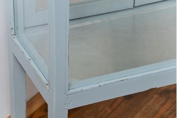 アンティーク家具　アンティークペイント 六面ガラスケビント(ガラスケース、ショーケース)