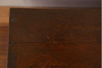 アンティーク家具　アンティーク 古いナラ材の上開き戸卓上本棚(書類棚、収納棚)