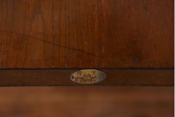 アンティーク家具　アンティーク 古いナラ材の上開き戸卓上本棚(書類棚、収納棚)