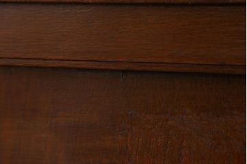 アンティーク家具　アンティーク 古いナラ材の上開き戸卓上本棚(書類棚、収納棚)