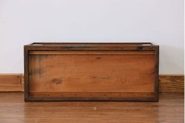 アンティーク家具　アンティーク 古いナラ材の上開き戸卓上本棚(書類棚、収納棚)