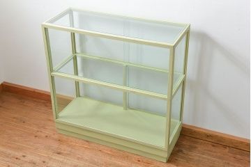 アンティーク家具　アンティークペイント!シンプルなガラスケース(ショーケース)