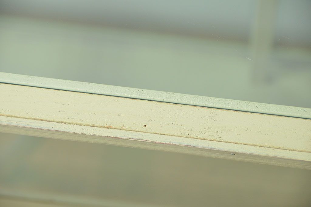 アンティーク家具　アンティークペイント!シンプルなガラスケース(ショーケース)