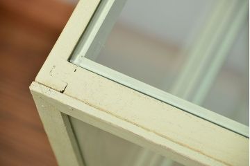 アンティーク家具　アンティークペイント!シンプルなガラスケース(ショーケース)