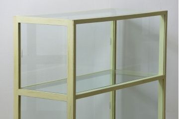 アンティーク家具　アンティークペイント!シンプルなガラスケース(ショーケース)