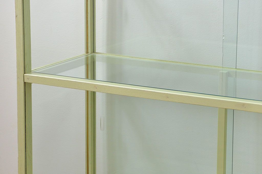 アンティーク家具　アンティークペイント!シンプルなガラスケース(ショーケース)
