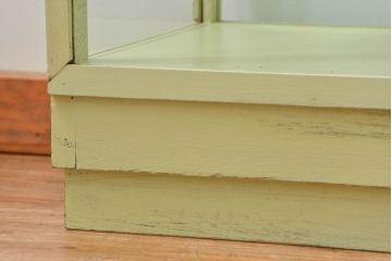 アンティーク家具　アンティークペイント!シンプルなガラスケース(ショーケース)