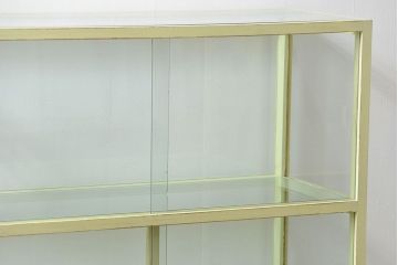 アンティーク家具　アンティークペイント!シンプルなガラスケース(ショーケース)