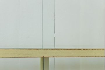 アンティーク家具　アンティークペイント!シンプルなガラスケース(ショーケース)