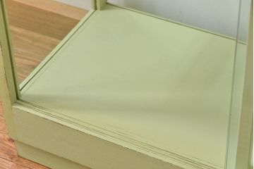 アンティーク家具　アンティークペイント!シンプルなガラスケース(ショーケース)
