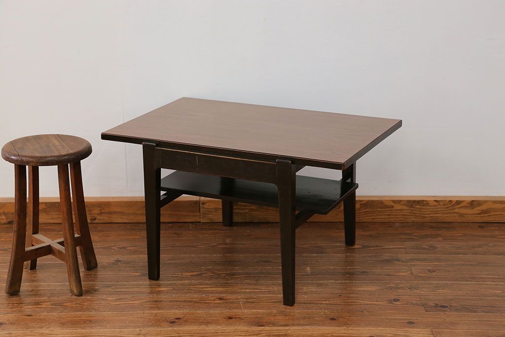 レトロ家具　昭和レトロ 1960年頃 天板デコラ板 センターテーブル