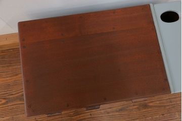 アンティーク家具　アンティークペイント 上蓋付き 5杯小引き出し