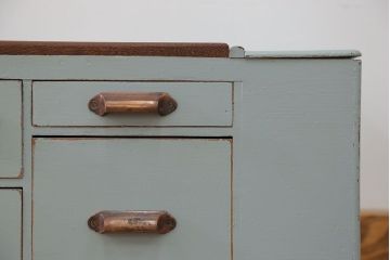 アンティーク家具　アンティークペイント 上蓋付き 5杯小引き出し