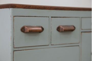 アンティーク家具　アンティークペイント 上蓋付き 5杯小引き出し