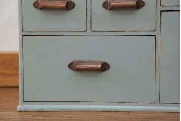 アンティーク家具　アンティークペイント 上蓋付き 5杯小引き出し