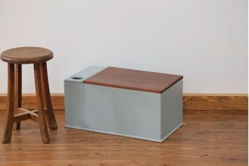 アンティーク家具　アンティークペイント 上蓋付き 5杯小引き出し