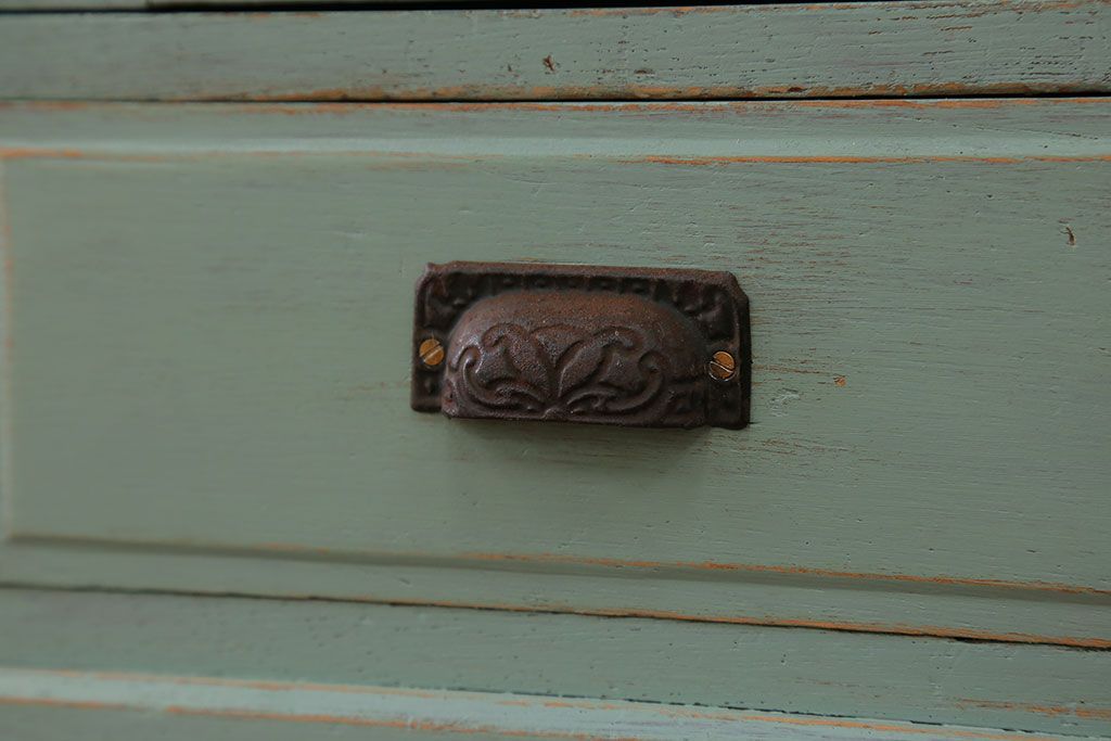 アンティーク家具　アンティークペイント 小振りなブックケース(本箱、収納棚)