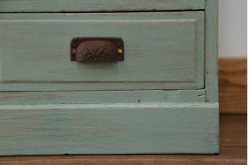 アンティーク家具　アンティークペイント 小振りなブックケース(本箱、収納棚)