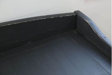 アンティーク家具　アンティークペイント ガラスの取っ手付き ダイヤガラスデンタルキャビネット(3)(収納棚、ケビント)
