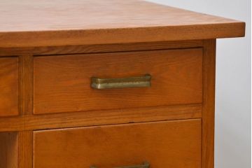 レトロ家具　昭和レトロ シンプルな片袖机(作業台、テーブル)