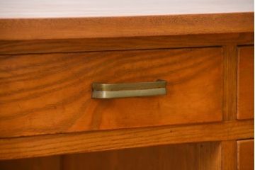 レトロ家具　昭和レトロ シンプルな片袖机(作業台、テーブル)