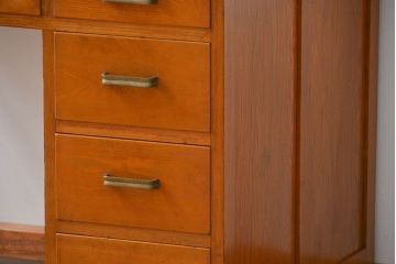 レトロ家具　昭和レトロ シンプルな片袖机(作業台、テーブル)