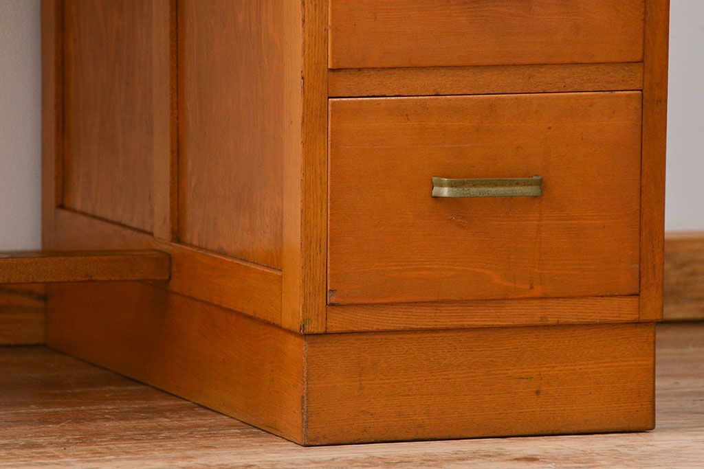 レトロ家具　昭和レトロ シンプルな片袖机(作業台、テーブル)