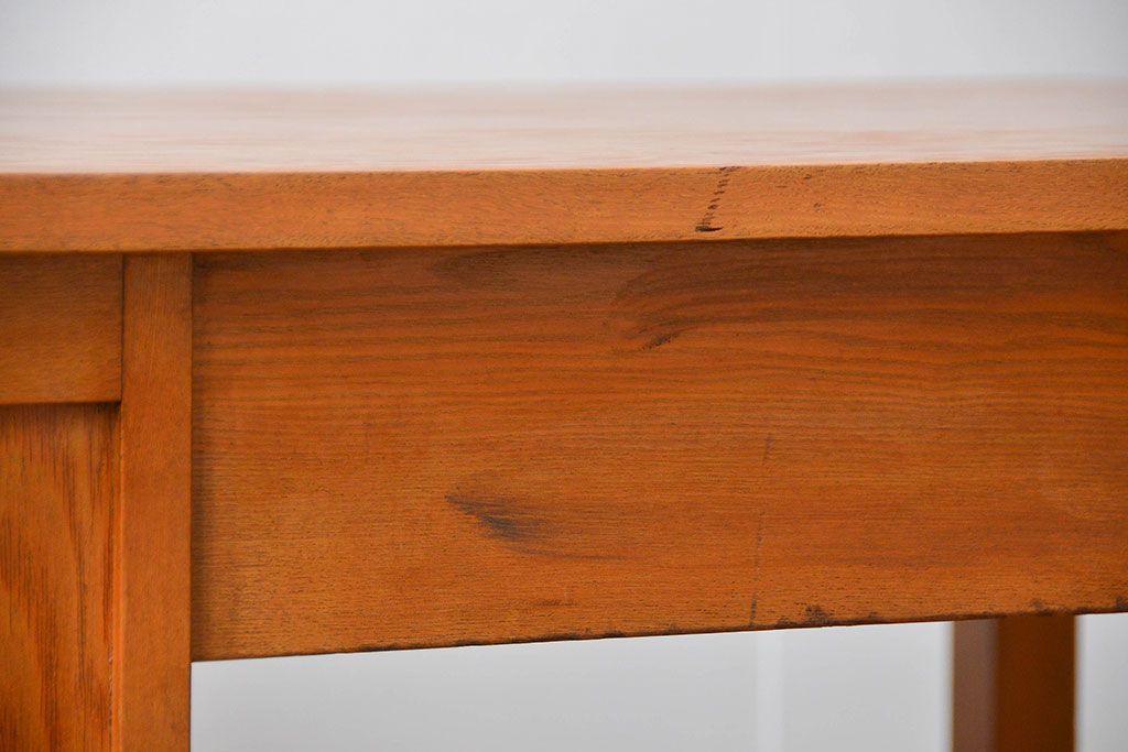 レトロ家具　昭和レトロ シンプルな片袖机(作業台、テーブル)