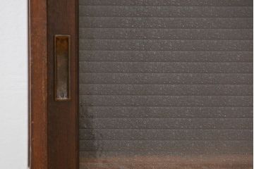 アンティーク家具　銀モールガラス入りのアンティーク収納棚(キャビネット、戸棚)