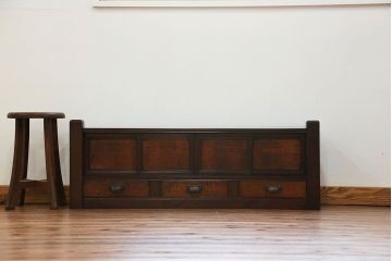 アンティーク家具　アンティーク 四枚引き戸の置き床(置床、和風ローボード)