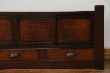 アンティーク家具　アンティーク 四枚引き戸の置き床(置床、和風ローボード)