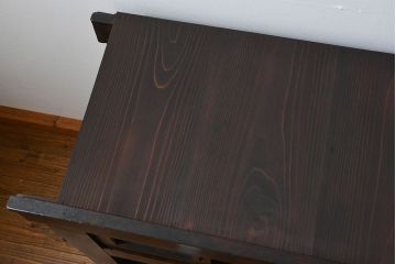 アンティーク家具　アンティーク 結霜ガラス入り!モダンな四尺水屋箪笥(食器棚、茶箪笥)