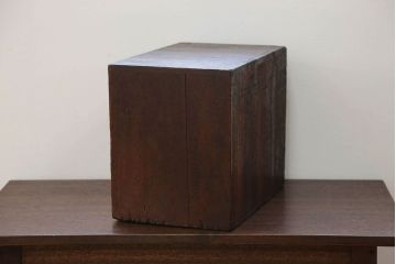 アンティーク家具　古民具・骨董 重厚な金具の2杯小引き出し(硯箱)