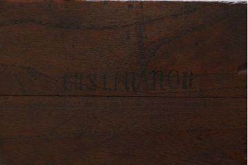 アンティーク家具　古民具・骨董 重厚な金具の2杯小引き出し(硯箱)