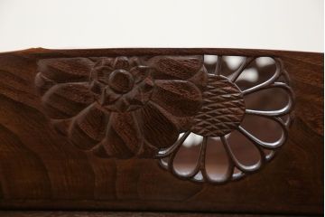 アンティーク雑貨　古民具・骨董 総桑材 江戸 指物 銀の隅金具付き 透かし彫り 煙草盆 2個セット(小物入れ)