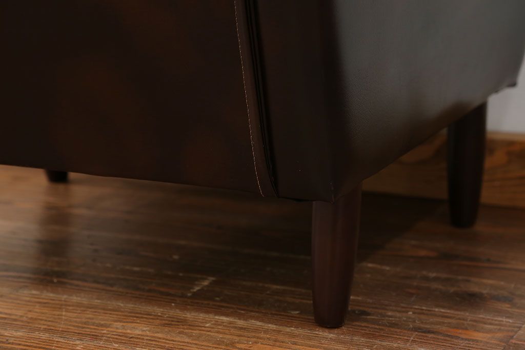 レトロ家具　昭和レトロ 1970年代 合皮製の1人掛けソファ(シングルソファ)(2)