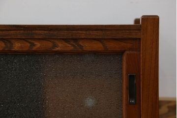 アンティーク家具　アンティーク ダイヤガラス入りの置き床(置床、ローボード、テレビボード)