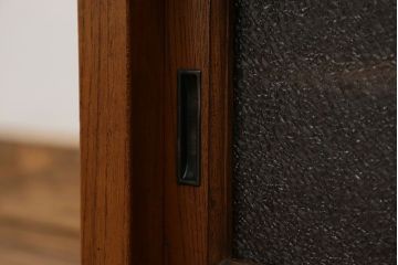 アンティーク家具　アンティーク ダイヤガラス入りの置き床(置床、ローボード、テレビボード)