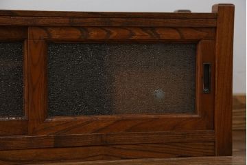 アンティーク家具　アンティーク ダイヤガラス入りの置き床(置床、ローボード、テレビボード)