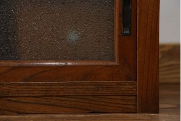 アンティーク家具　アンティーク ダイヤガラス入りの置き床(置床、ローボード、テレビボード)