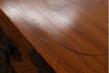 アンティーク家具　三方欅 木工作家 手打ち金具 佐渡帳場箪笥(船箪笥)