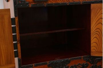 アンティーク家具　三方欅 木工作家 手打ち金具 佐渡帳場箪笥(船箪笥)
