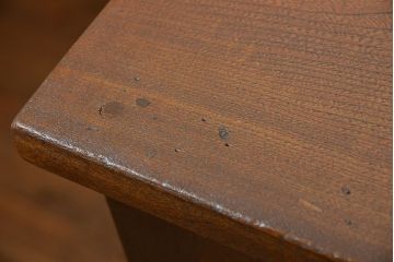 アンティーク家具　アンティーク 古いナラ材の重厚な片袖机(デスク)