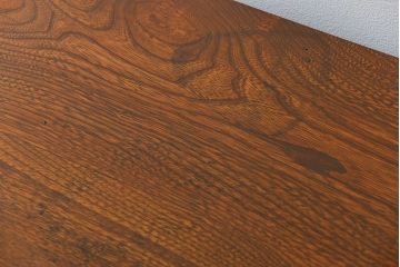 アンティーク家具　アンティーク 古いナラ材の重厚な片袖机(デスク)