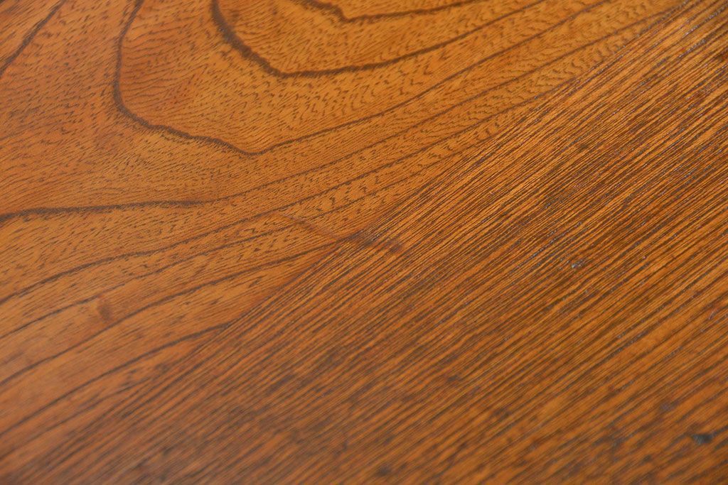 アンティーク家具　アンティーク 古いナラ材の重厚な片袖机(デスク)