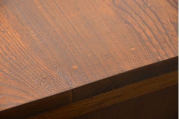 アンティーク家具　アンティーク 古いナラ材の重厚な片袖机(デスク)