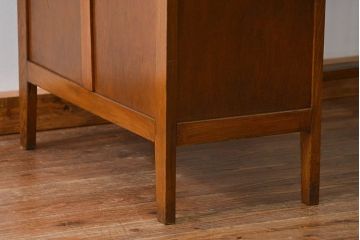 アンティーク家具　アンティーク 古いナラ材の重厚な片袖机(デスク)