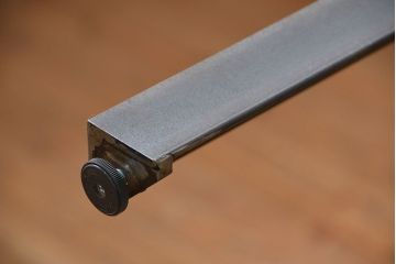 ラフジュ工房オリジナル 古材天板の重厚な鉄脚ダイニングテーブル(作業台)